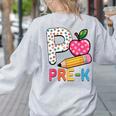 P Is For Pre K Teacher Student Pencil Apple Back To School Women's Sweatshirt Back Print Ash P Is For Pre K Teacher Student Pencil Apple Back To School Women's Sweatshirt Back Print Ash