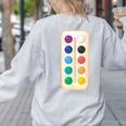 Paint Palette ArtSet Halloween Costume For Teachers Students For Men Women Kids Women's Sweatshirt Back Print Ash Paint Palette ArtSet Halloween Costume For Teachers Students For Men Women Kids Women's Sweatshirt Back Print Ash
