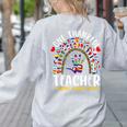Hispanic Heritage Month One Thankful Teacher Rainbow Women's Sweatshirt Back Print Ash