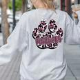 Panthers Paw Print Leopard Maroon Panther Pride Teacher Women's Sweatshirt Back Print Ash Panthers Paw Print Leopard Maroon Panther Pride Teacher Women's Sweatshirt Back Print Ash