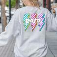 Para Squad Paraprofessional Teacher Lightning Bolt Women's Sweatshirt Back Print Ash Para Squad Paraprofessional Teacher Lightning Bolt Women's Sweatshirt Back Print Ash