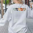 Paraprofessional Teacher Hearts Back To School Teach Rainbow Men Women Kids Women's Sweatshirt Back Print Ash Paraprofessional Teacher Hearts Back To School Teach Rainbow Men Women Kids Women's Sweatshirt Back Print Ash