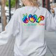 Peace Love Physical Education Tie Dye Sports PE Teacher Women's Sweatshirt Back Print Ash Peace Love Physical Education Tie Dye Sports PE Teacher Women's Sweatshirt Back Print Ash