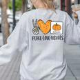 Peace Love Visuals Sped Teacher Pumpkin Skeleton Halloween Women's Sweatshirt Back Print Ash Peace Love Visuals Sped Teacher Pumpkin Skeleton Halloween Women's Sweatshirt Back Print Ash