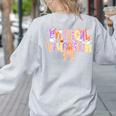 Physical Education Halloween Bow Checkered Teacher Ghost PE Women's Sweatshirt Back Print Ash Physical Education Halloween Bow Checkered Teacher Ghost PE Women's Sweatshirt Back Print Ash