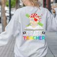 Pirate Teacher Halloween Skull Adult Women's Sweatshirt Back Print Ash