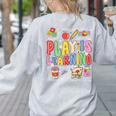 Play Is Learning Teacher First Day Of School Back To School Women's Sweatshirt Back Print Ash