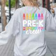 Pre-K Crew Teacher Team Squad Hello Back School Graduation Women's Sweatshirt Back Print Ash Pre-K Crew Teacher Team Squad Hello Back School Graduation Women's Sweatshirt Back Print Ash
