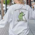 Pre K Grade Teacher Frog Back To School Preschool Women's Sweatshirt Back Print Ash