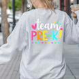 Pre-k Team Pencil Teacher Student Back To School Girls Women's Sweatshirt Back Print Ash