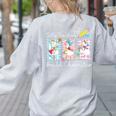 Preppy Silly Teacher Goose Build Character Back To School Women's Sweatshirt Back Print Ash