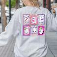Preppy Spooky Teacher Halloween Ghost Coquette Bow Autumn Women's Sweatshirt Back Print Ash Preppy Spooky Teacher Halloween Ghost Coquette Bow Autumn Women's Sweatshirt Back Print Ash