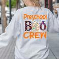 Preschool Boo Crew Preschool Halloween Teacher Women's Sweatshirt Back Print Ash Preschool Boo Crew Preschool Halloween Teacher Women's Sweatshirt Back Print Ash