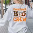 Preschool Boo Crew Halloween Teachers Students Costume Women's Sweatshirt Back Print Ash