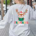 Preschool Crew Xmas Reindeer Teacher Student Christmas Women's Sweatshirt Back Print Ash
