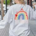 Pretty YOU MATTER Rainbow Positive Message Teachers Kids Women's Sweatshirt Back Print Ash Pretty YOU MATTER Rainbow Positive Message Teachers Kids Women's Sweatshirt Back Print Ash