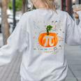 Pumpkin Pi Math Teacher Halloween Pumpkin Pi Women's Sweatshirt Back Print Ash