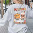 Pumpkin Spice Makes Teacher Nice Retro Fall Spooky Season Women's Sweatshirt Back Print Ash Pumpkin Spice Makes Teacher Nice Retro Fall Spooky Season Women's Sweatshirt Back Print Ash