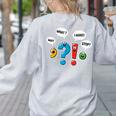 Punctuation Marks Wait What I Agree Stop English Teacher Women's Sweatshirt Back Print Ash Punctuation Marks Wait What I Agree Stop English Teacher Women's Sweatshirt Back Print Ash