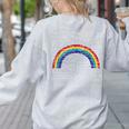 Rainbow Math Equation Teacher Nerd Retro LGBT Gay Pride Flag Women's Sweatshirt Back Print Ash