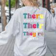 There Their They'Re English Teacher Grammar Memes Women's Sweatshirt Back Print Ash There Their They'Re English Teacher Grammar Memes Women's Sweatshirt Back Print Ash
