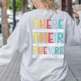 There Their They’Re Grammar Joke For English Teacher Student Women's Sweatshirt Back Print Ash