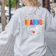 Reading Coach Teacher Interventionist Specialist Literacy Women's Sweatshirt Back Print Ash