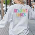 READING ROCKS English Teacher ELA ABCD Read Star Kinder Women's Sweatshirt Back Print Ash READING ROCKS English Teacher ELA ABCD Read Star Kinder Women's Sweatshirt Back Print Ash
