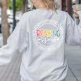 Reading Squad Teacher Reader Librarian Interventionist Team Women's Sweatshirt Back Print Ash Reading Squad Teacher Reader Librarian Interventionist Team Women's Sweatshirt Back Print Ash