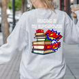 Reading Is My Super Power Superhero Best English Teacher Women's Sweatshirt Back Print Ash