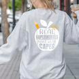 Real Superheroes Wear No Capes Teacher Design Teach Women's Sweatshirt Back Print Ash