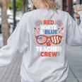 Red & Blue Teacher Crew Shirt 4th Of July Sunglasses Women's Sweatshirt Back Print Ash Red & Blue Teacher Crew Shirt 4th Of July Sunglasses Women's Sweatshirt Back Print Ash