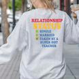 Relationship Status Single Married Hot Teacher Women's Sweatshirt Back Print Ash