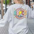 Retro ABCD Transitional Kindergarten Teacher Tour TK Teacher Women's Sweatshirt Back Print Ash Retro ABCD Transitional Kindergarten Teacher Tour TK Teacher Women's Sweatshirt Back Print Ash