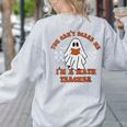 Retro You Can't Scare Me I'm A Math Teacher Cute Ghost Women Women's Sweatshirt Back Print Ash