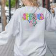 Retro Checkered Special Education Teacher Back To School Women's Sweatshirt Back Print Ash