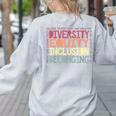 Retro Diversity Equity Inclusion Belonging DEIB Teacher Women's Sweatshirt Back Print Ash Retro Diversity Equity Inclusion Belonging DEIB Teacher Women's Sweatshirt Back Print Ash