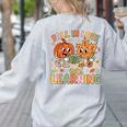 Retro Fall In Love With Learning Autumn Pumpkin Teacher Kids Women's Sweatshirt Back Print Ash Retro Fall In Love With Learning Autumn Pumpkin Teacher Kids Women's Sweatshirt Back Print Ash
