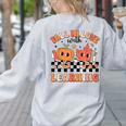 Retro Fall In Love With Learning Autumn Pumpkin Teacher Women's Sweatshirt Back Print Ash Retro Fall In Love With Learning Autumn Pumpkin Teacher Women's Sweatshirt Back Print Ash