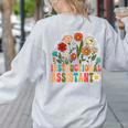 Retro Instructional Assistant Wildflowers Teacher Aide Women's Sweatshirt Back Print Ash Retro Instructional Assistant Wildflowers Teacher Aide Women's Sweatshirt Back Print Ash