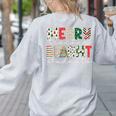 Retro Merry Teacher Bright Students Christmas Teacher Women's Sweatshirt Back Print Ash Retro Merry Teacher Bright Students Christmas Teacher Women's Sweatshirt Back Print Ash