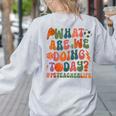 Retro PE Teacher What Are We Doing Today School Coach Women Women's Sweatshirt Back Print Ash