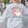 Retro Pink Christmas Santa's Favorite Art Teacher Artist Women's Sweatshirt Back Print Ash