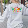 Retro Preschool Cute Dinosaur Preschool Teacher Kids Boys Women's Sweatshirt Back Print Ash