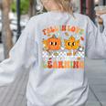 Retro Pumpkin Fall In Love With Learning Autumn Teacher Women's Sweatshirt Back Print Ash