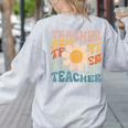 Retro Teacher Daisy Colorful Elementary School Teacher Women's Sweatshirt Back Print Ash Retro Teacher Daisy Colorful Elementary School Teacher Women's Sweatshirt Back Print Ash