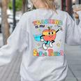 Retro Teaching Is My Superpower Apple Teacher Appreciation Women's Sweatshirt Back Print Ash