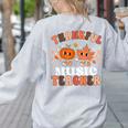Retro Thankful Music Teacher Pumpkin Fall Thanksgiving Women's Sweatshirt Back Print Ash Retro Thankful Music Teacher Pumpkin Fall Thanksgiving Women's Sweatshirt Back Print Ash