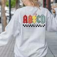 Rock Abcd Back To School Abcd Preschool Teacher Appreciation Women's Sweatshirt Back Print Ash Rock Abcd Back To School Abcd Preschool Teacher Appreciation Women's Sweatshirt Back Print Ash