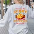 This Is My Scary Gym Teacher Costume Pumpkin Halloween Men Women Women's Sweatshirt Back Print Ash
